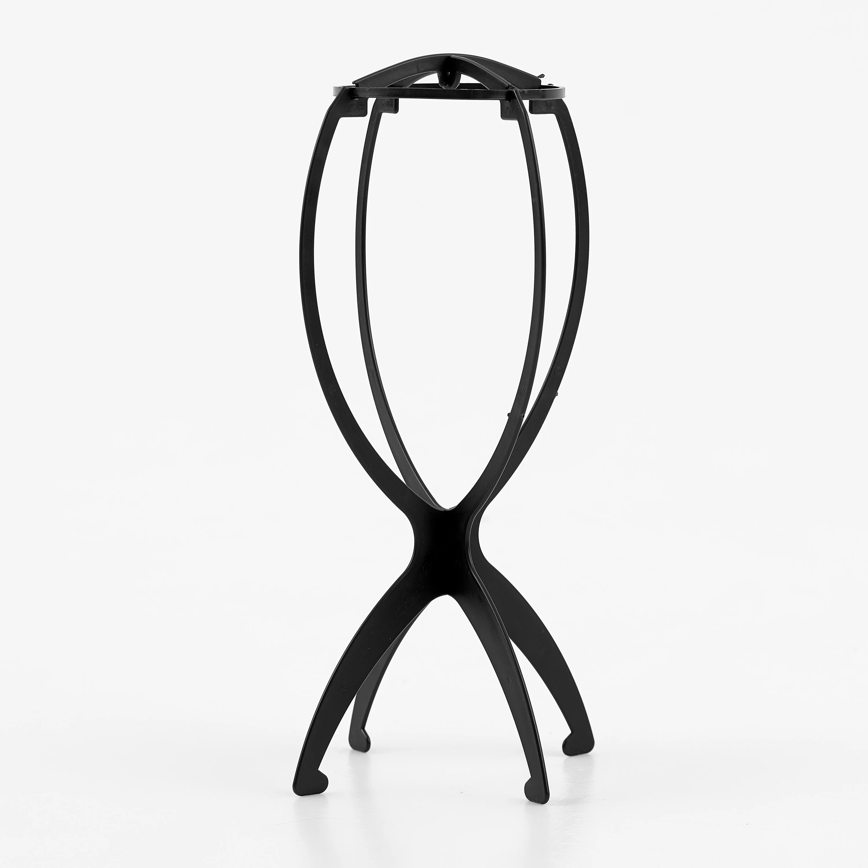 Foldable Wig Stand – Black Wig Holder for Storage & Drying